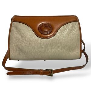 Vintage Dooney & Bourke USA Shoulder Bag Tan Leather Pebbled Purse RiRi Zipper